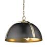 4_Golden Lighting Aldrich 18" Aged Brass Matte Black Dome Pendant Light more views