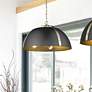 Thumbnail1 of Golden Lighting Aldrich 25" Brass and Matte Black 5-Light Dome Pendant