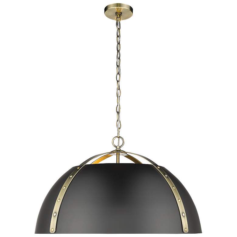 Image 2 Golden Lighting Aldrich 25" Brass and Matte Black 5-Light Dome Pendant more views