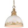 2_Golden Lighting Alison 12" Vintage Gold Pendant Light with Ivory Shade
