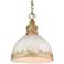 Golden Lighting Alison 12" Vintage Gold Pendant Light with Ivory Shade