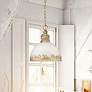 1_Golden Lighting Alison 12" Vintage Gold Pendant Light with Ivory Shade