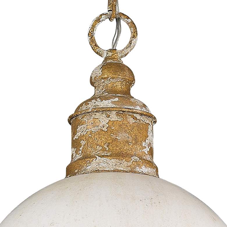 Image 3 Golden Lighting Alison 12" Vintage Gold Pendant Light with Ivory Shade more views