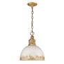 3_Golden Lighting Alison 12" Vintage Gold Pendant Light with Ivory Shade more views