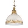 4_Golden Lighting Alison 12" Vintage Gold Pendant Light with Ivory Shade more views