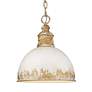 6_Golden Lighting Alison 12" Vintage Gold Pendant Light with Ivory Shade more views