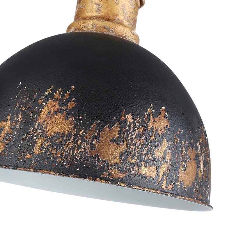 Image 3 Golden Lighting Alison 12" Vintage Gold Weathered Black Mini Pendant more views