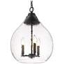 2_Golden Lighting Ariella 14 3/4" Matte Black Hammered Glass Pendant