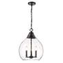 3_Golden Lighting Ariella 14 3/4" Matte Black Hammered Glass Pendant more views