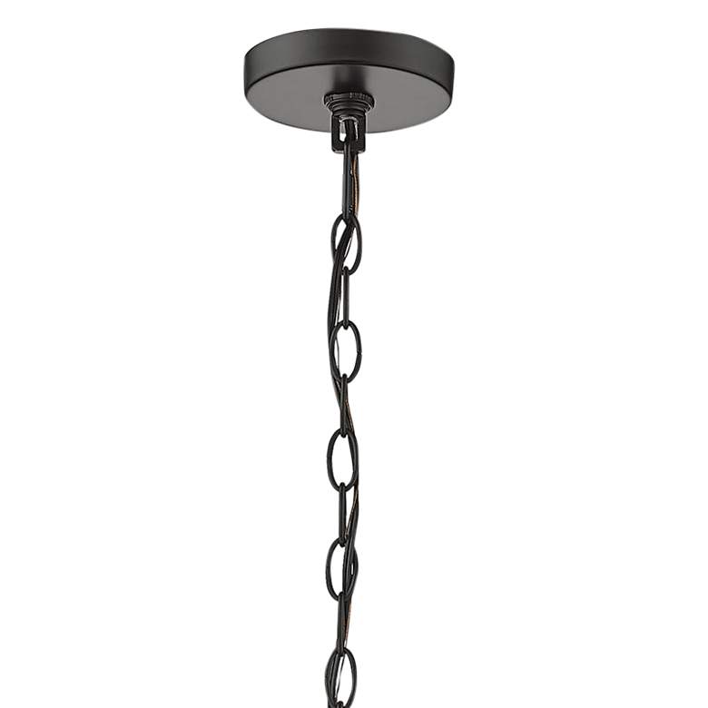 Image 4 Golden Lighting Ariella 14 3/4" Matte Black Hammered Glass Pendant more views