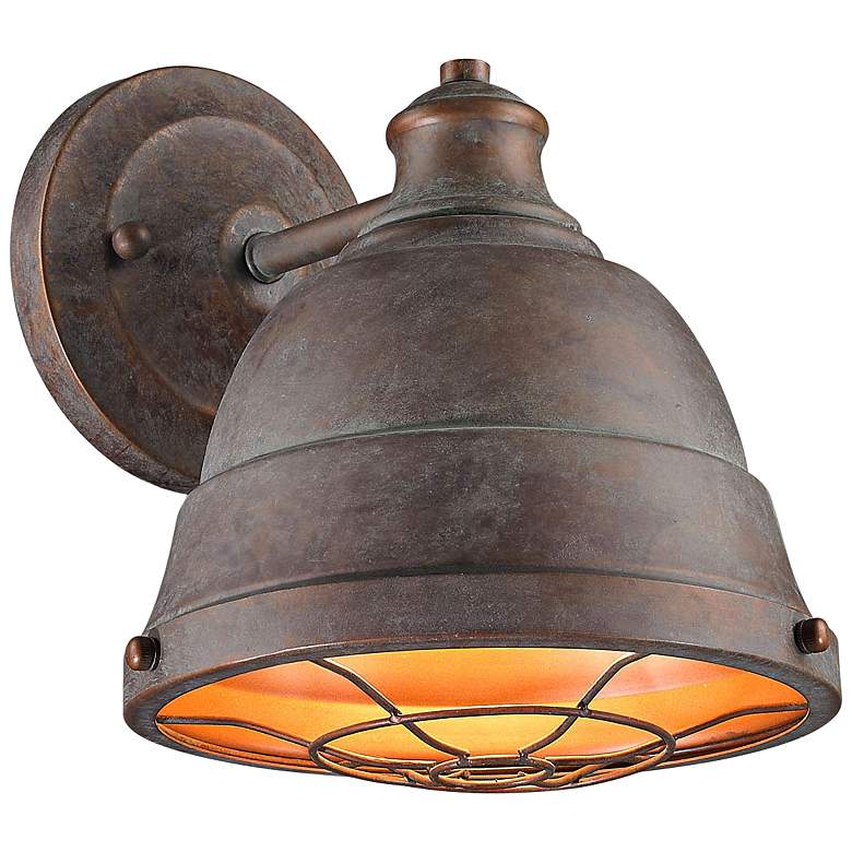Image 3 Golden Lighting Bartlett 10 1/4" Industrial Copper Patina Wall Sconce more views