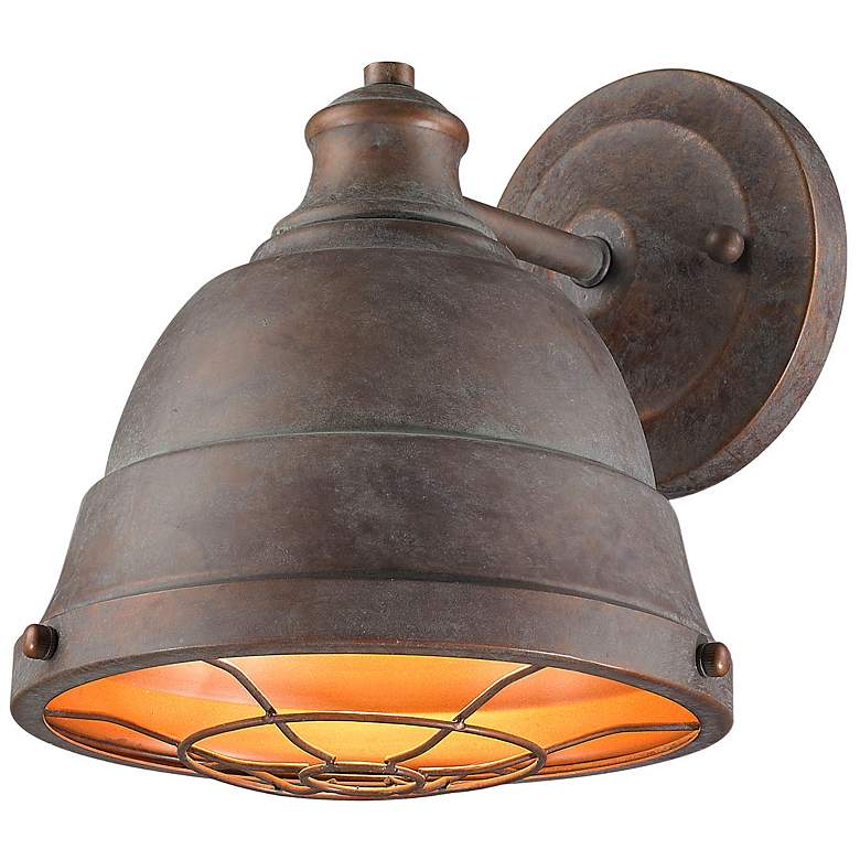 Image 4 Golden Lighting Bartlett 10 1/4" Industrial Copper Patina Wall Sconce more views