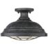 Golden Lighting Bartlett 14" Black Patina Semi-Flush Ceiling Light