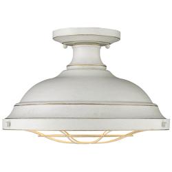 Golden Lighting Bartlett 14" French White Semi-Flush Ceiling Light