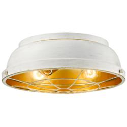 Golden Lighting Bartlett 14&quot; Wide French White and Gold Ceiling Light