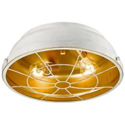 Golden Lighting Bartlett 14" Wide French White and Gold Ceiling Light