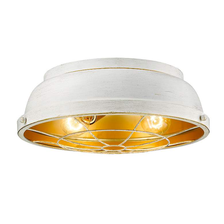Image 4 Golden Lighting Bartlett 14" Wide French White and Gold Ceiling Light more views