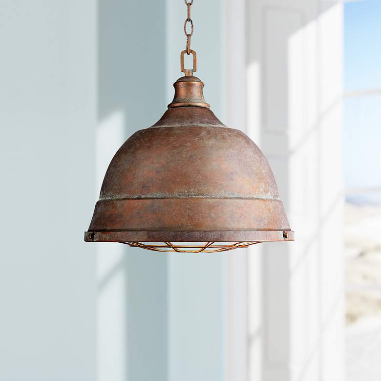 Image 1 Golden Lighting Bartlett 16 1/2" Wide Copper Patina Pendant Light