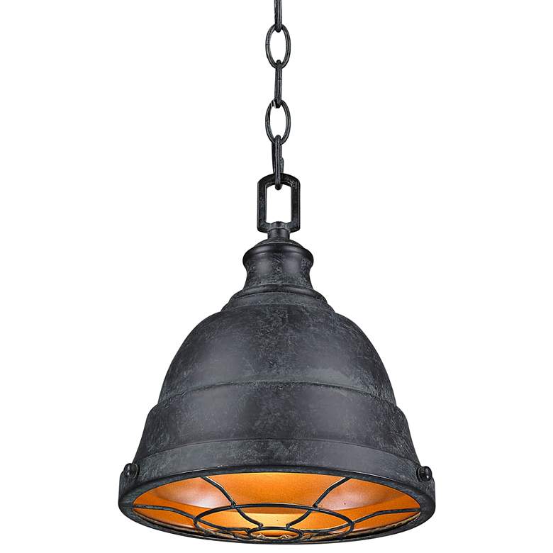 Image 2 Golden Lighting Bartlett 9 1/4" Wide Black Patina Mini Pendant