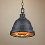 1_Golden Lighting Bartlett 9 1/4" Wide Black Patina Mini Pendant