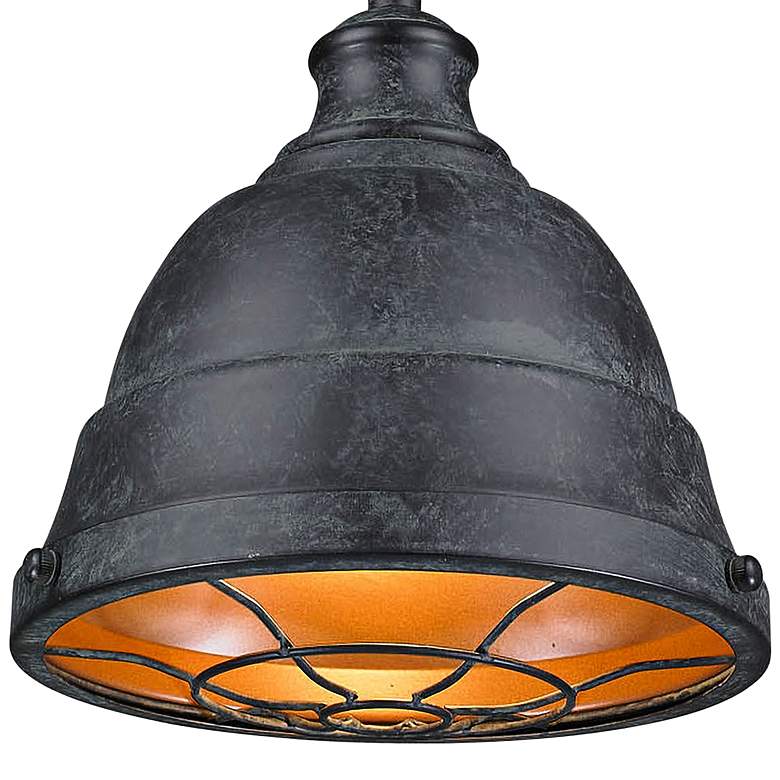 Image 3 Golden Lighting Bartlett 9 1/4" Wide Black Patina Mini Pendant more views
