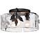 Golden Lighting Calla 15 1/4" Black and Hammered Glass Ceiling Light