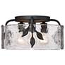 6_Golden Lighting Calla 15 1/4" Black and Hammered Glass Ceiling Light more views