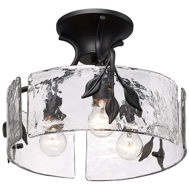 Image 7 Golden Lighting Calla 15 1/4" Wide Natural Black 3-Light Ceiling Light more views