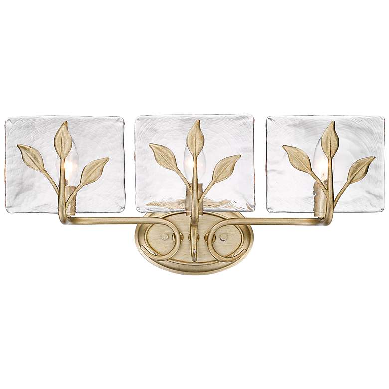 Image 1 Golden Lighting Calla 21 3/4" Gold and Hammered Water Glass Bath Light