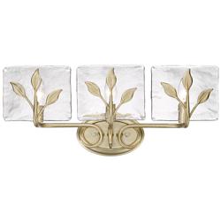 Golden Lighting Calla 21 3/4" Gold and Hammered Water Glass Bath Light