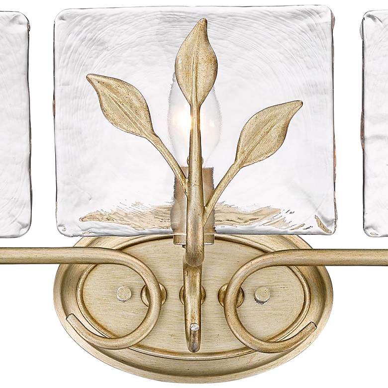 Image 2 Golden Lighting Calla 21 3/4" Gold and Hammered Water Glass Bath Light more views