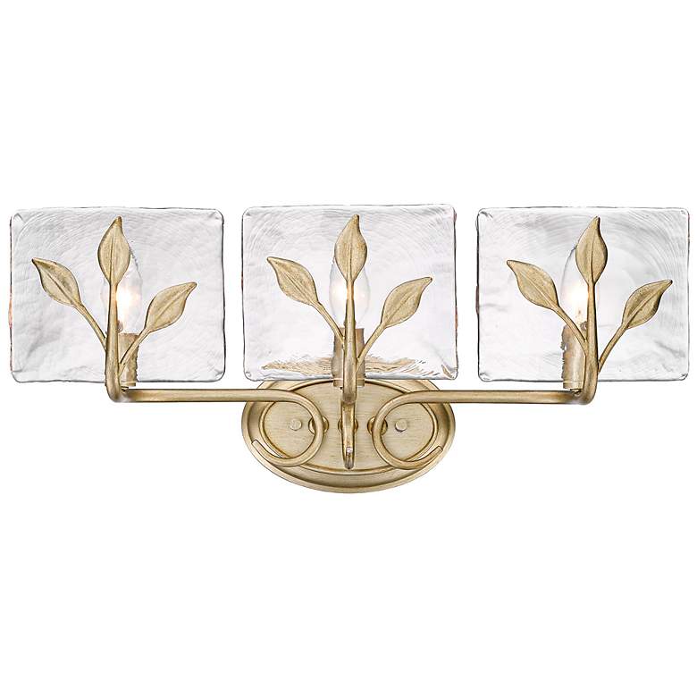 Image 3 Golden Lighting Calla 21 3/4" Gold and Hammered Water Glass Bath Light more views