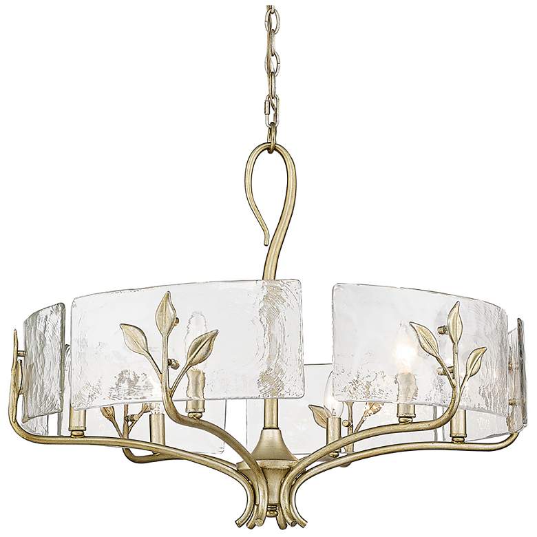 Image 3 Golden Lighting Calla 27 3/4" Wide White Gold 6-Light Chandelier