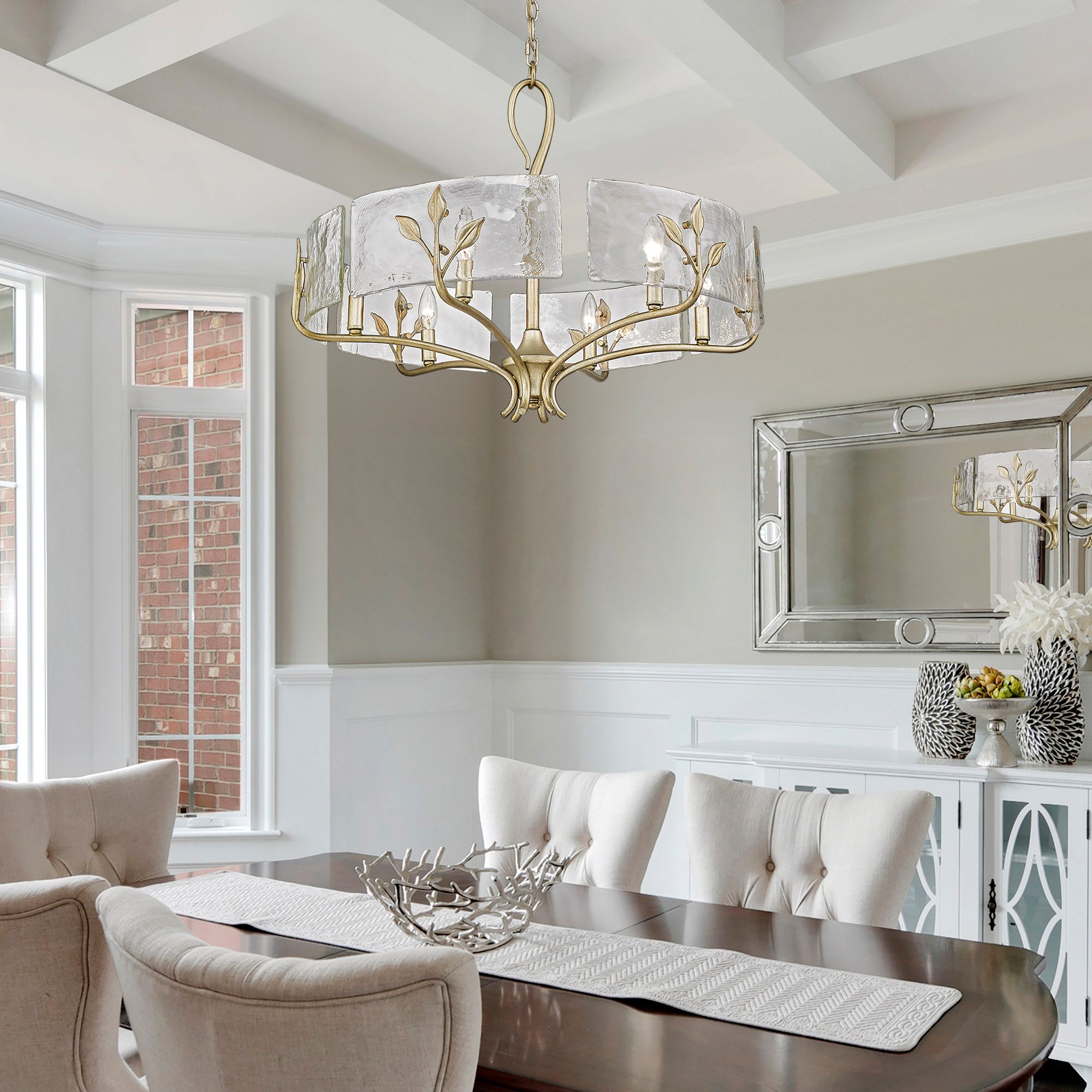 Golden Lighting Calla 27 3/4" Wide White Gold 6-Light Chandelier in scene