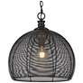 1_Golden Lighting Calypso 15 3/4" Wide Matte Black Dome Pendant Light
