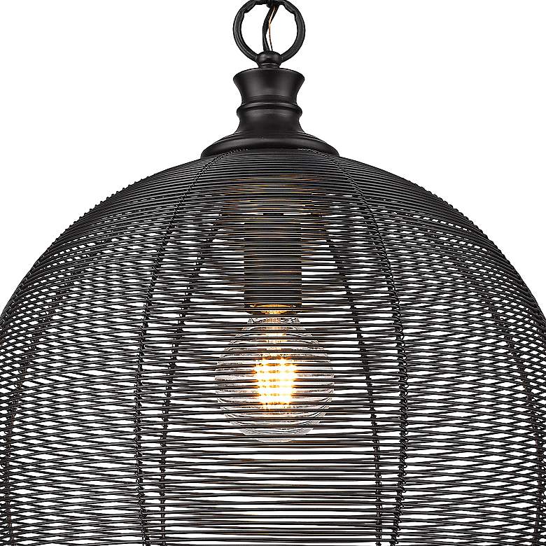 Image 2 Golden Lighting Calypso 15 3/4" Wide Matte Black Dome Pendant Light more views