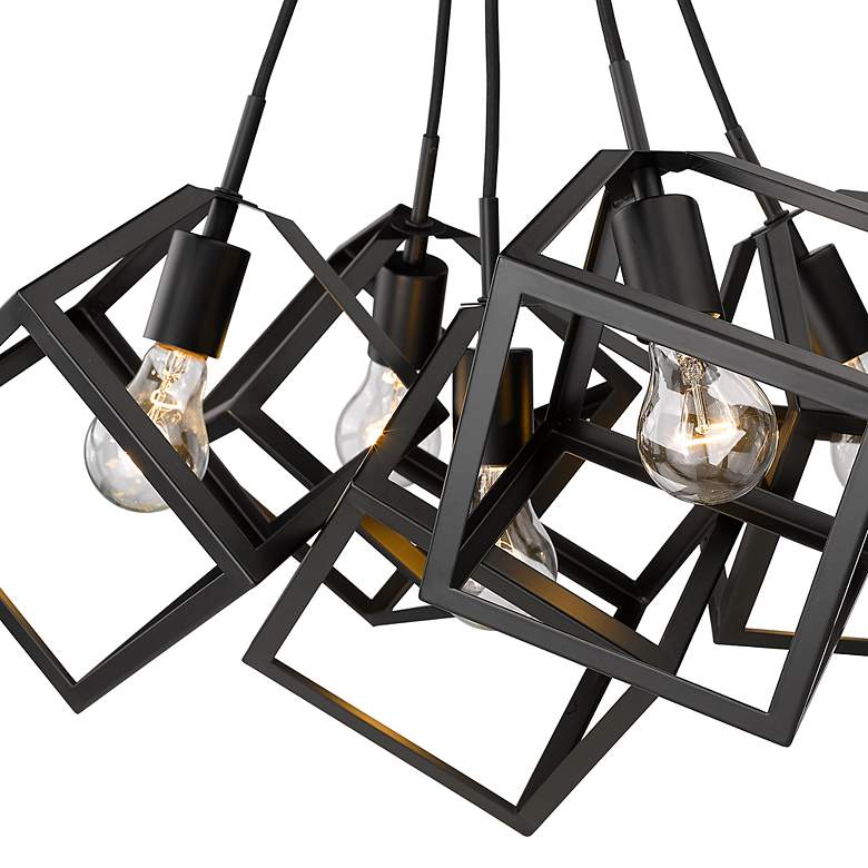 Image 6 Golden Lighting Cassio 28" Matte Black Metal 5-Light Geometric Pendant more views