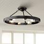 1_Golden Lighting Castile 24" Matte Black 6-Light Ring Ceiling Light
