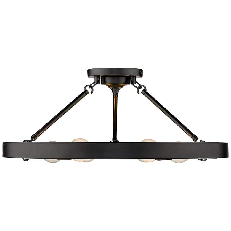 Image 5 Golden Lighting Castile 24" Matte Black 6-Light Ring Ceiling Light more views
