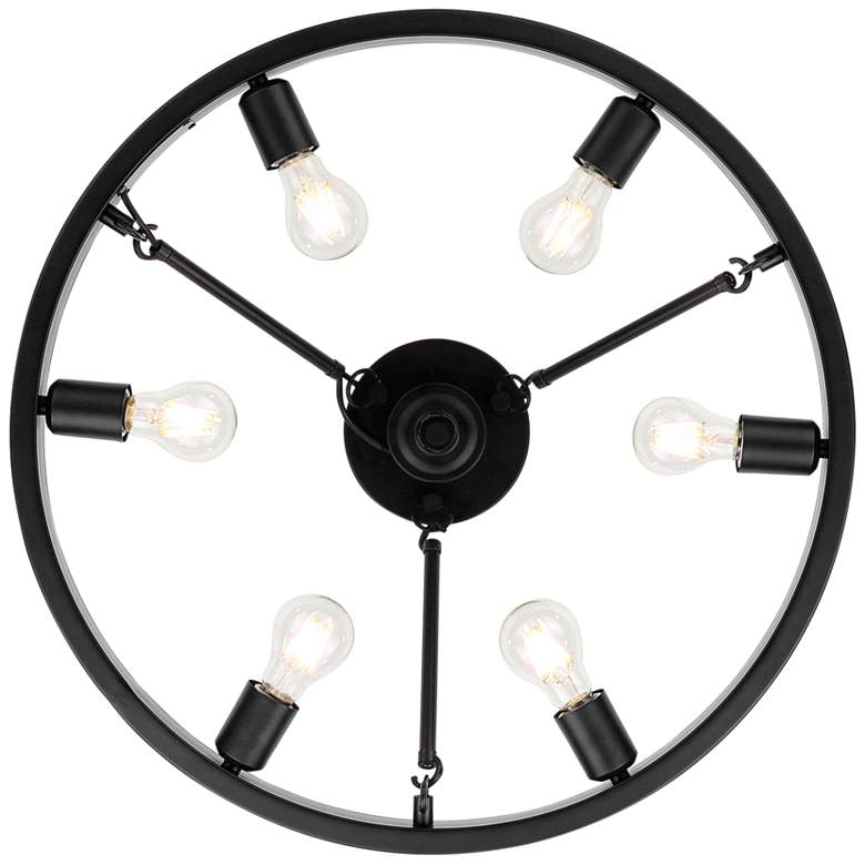 Image 6 Golden Lighting Castile 24" Matte Black 6-Light Ring Ceiling Light more views