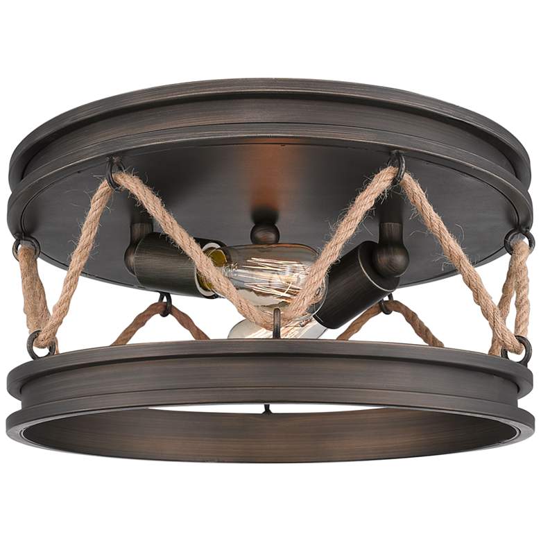Image 4 Golden Lighting Chatham 14" Wide Gunmetal Bronze 2-Light Ceiling Light more views
