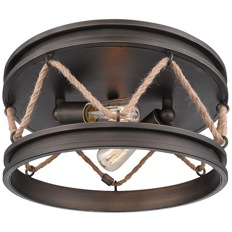 Image 5 Golden Lighting Chatham 14" Wide Gunmetal Bronze 2-Light Ceiling Light more views