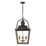 Golden Lighting Christoff 14 3/4" Black Iron 4-Light Lantern Pendant