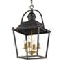 Golden Lighting Christoff 14 3/4" Black Iron 4-Light Lantern Pendant