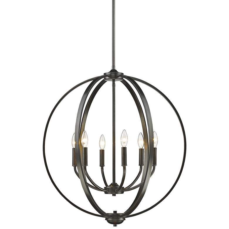 Image 3 Golden Lighting Colson 25 3/4" Etruscan Bronze 6-Light Orb Chandelier