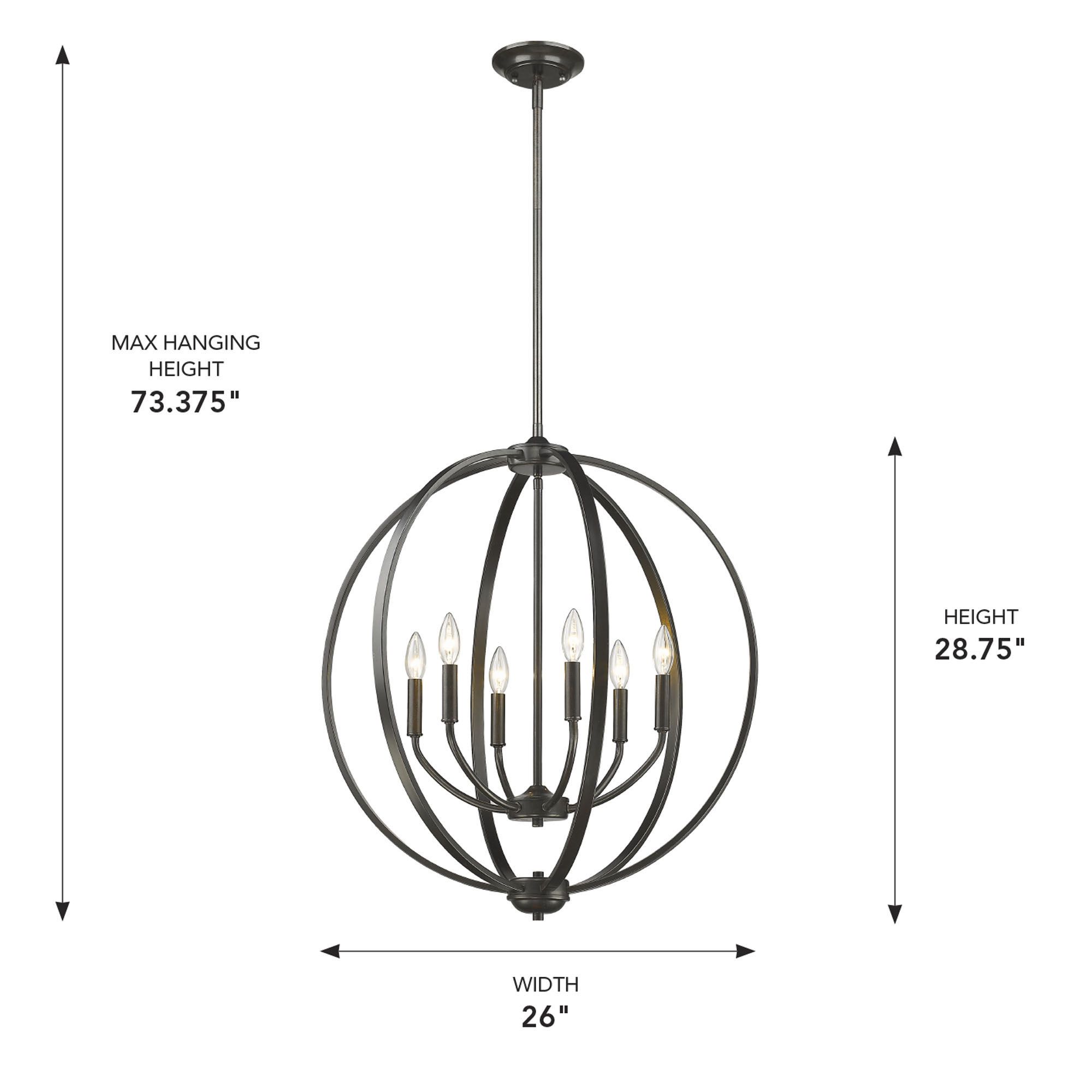Golden Lighting Colson 25 3/4" Etruscan Bronze 6-Light Orb Chandelier in scene