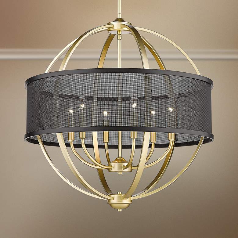 Image 1 Golden Lighting Colson 27 1/4" Wide Olympic Gold 6-Light Chandelier