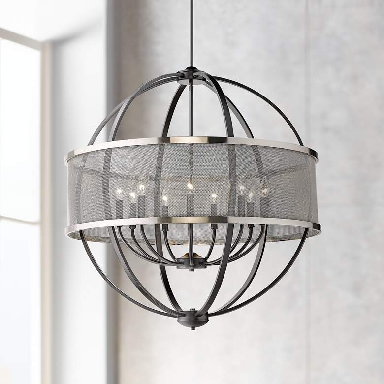 Image 1 Golden Lighting Colson 32 3/4 inch Wide 9-Light Matte Black Orb Chandelier