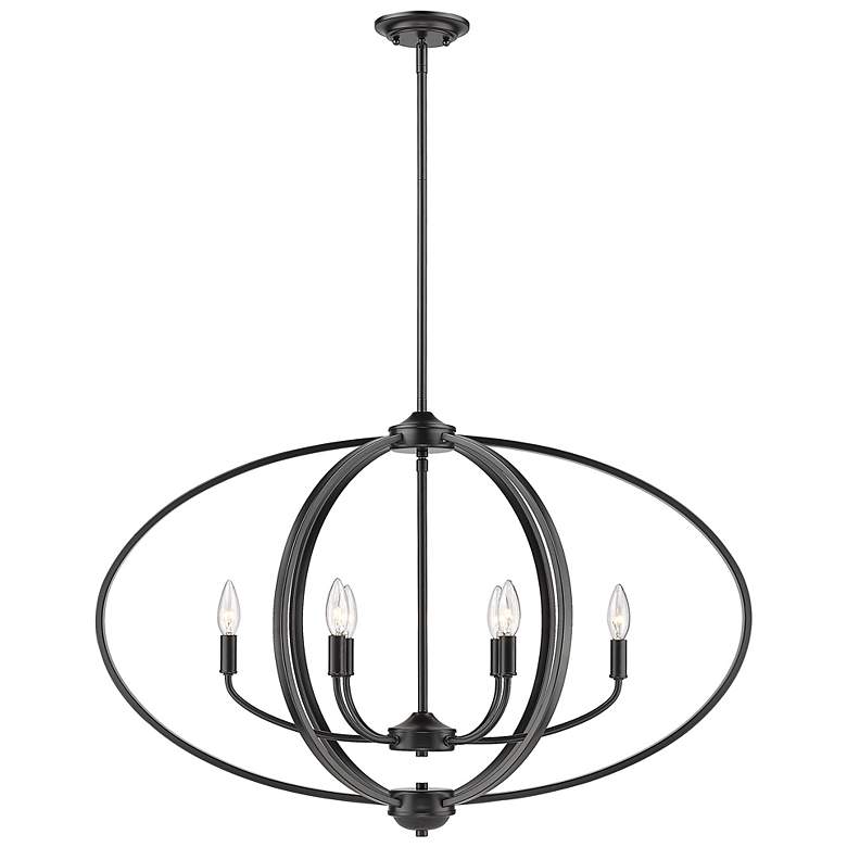 Image 4 Golden Lighting Colson 35" Wide Matte Black 6-Light Linear Pendant more views