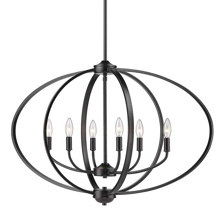 Image 4 Golden Lighting Colson 35 inch Wide Matte Black 6-Light Linear Pendant more views